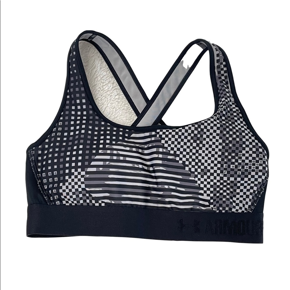 Under Armour Sport Bra Size S Black Gray Removable Pads Fitted